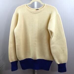 Vintage Horace‎ Partridge Co. Wool Sweater Cream Blue Trim Size L